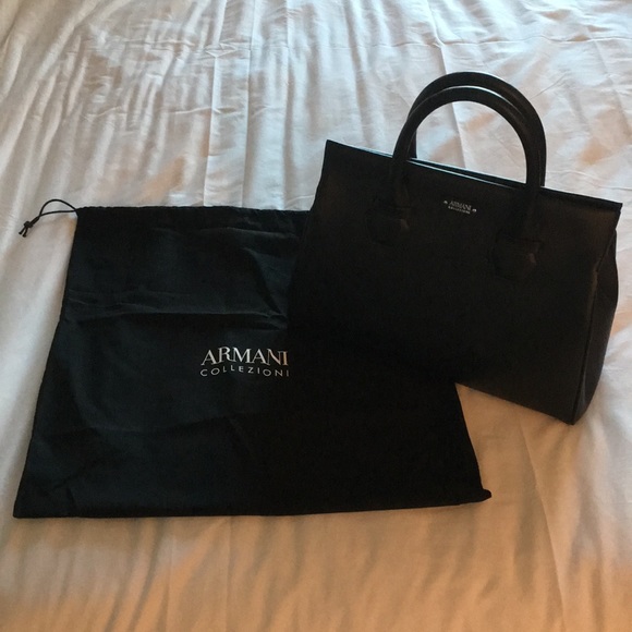 New Armani Collezioni Black Top Handle Bag - Picture 1 of 4
